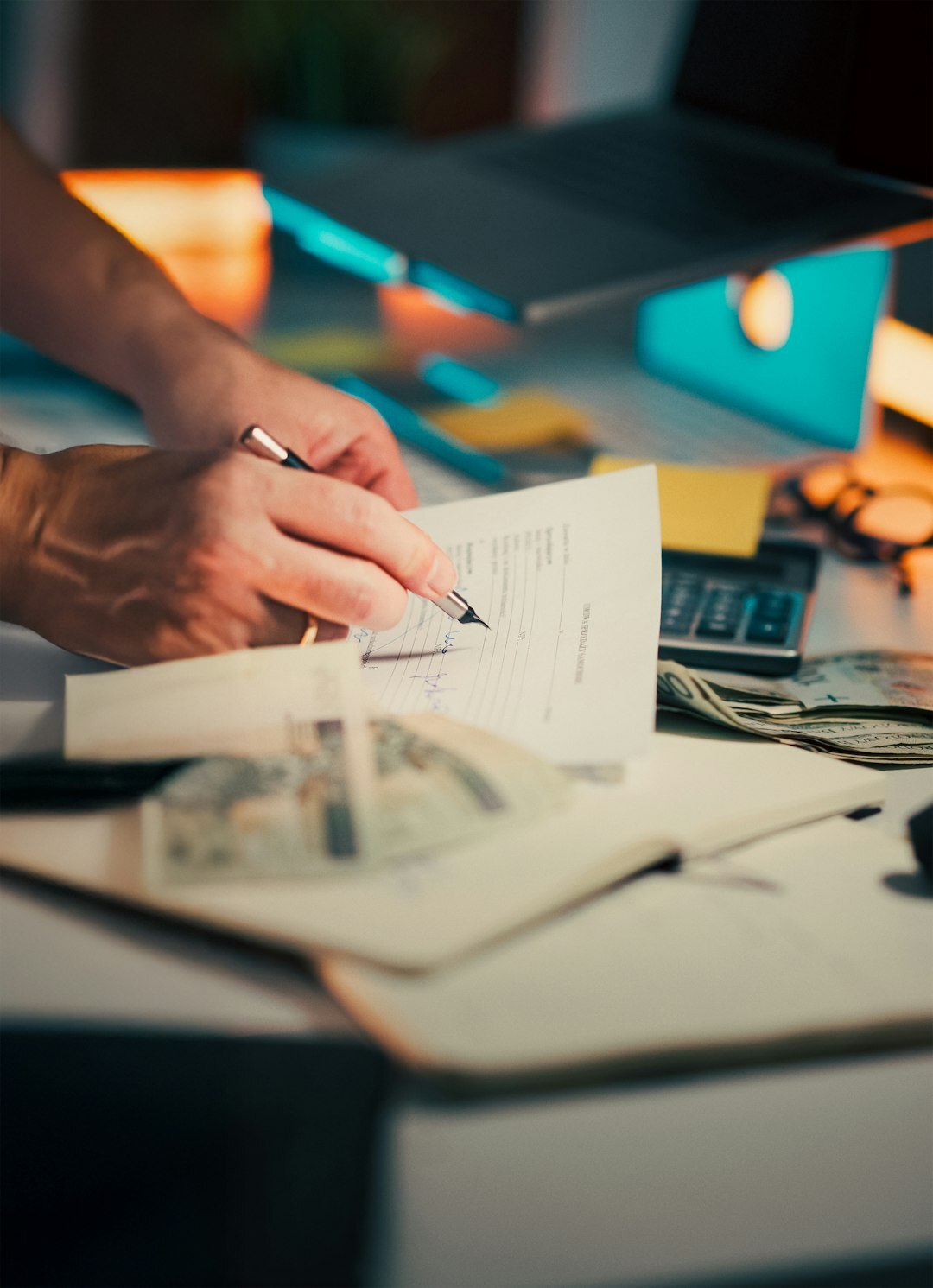 researcher checking documents