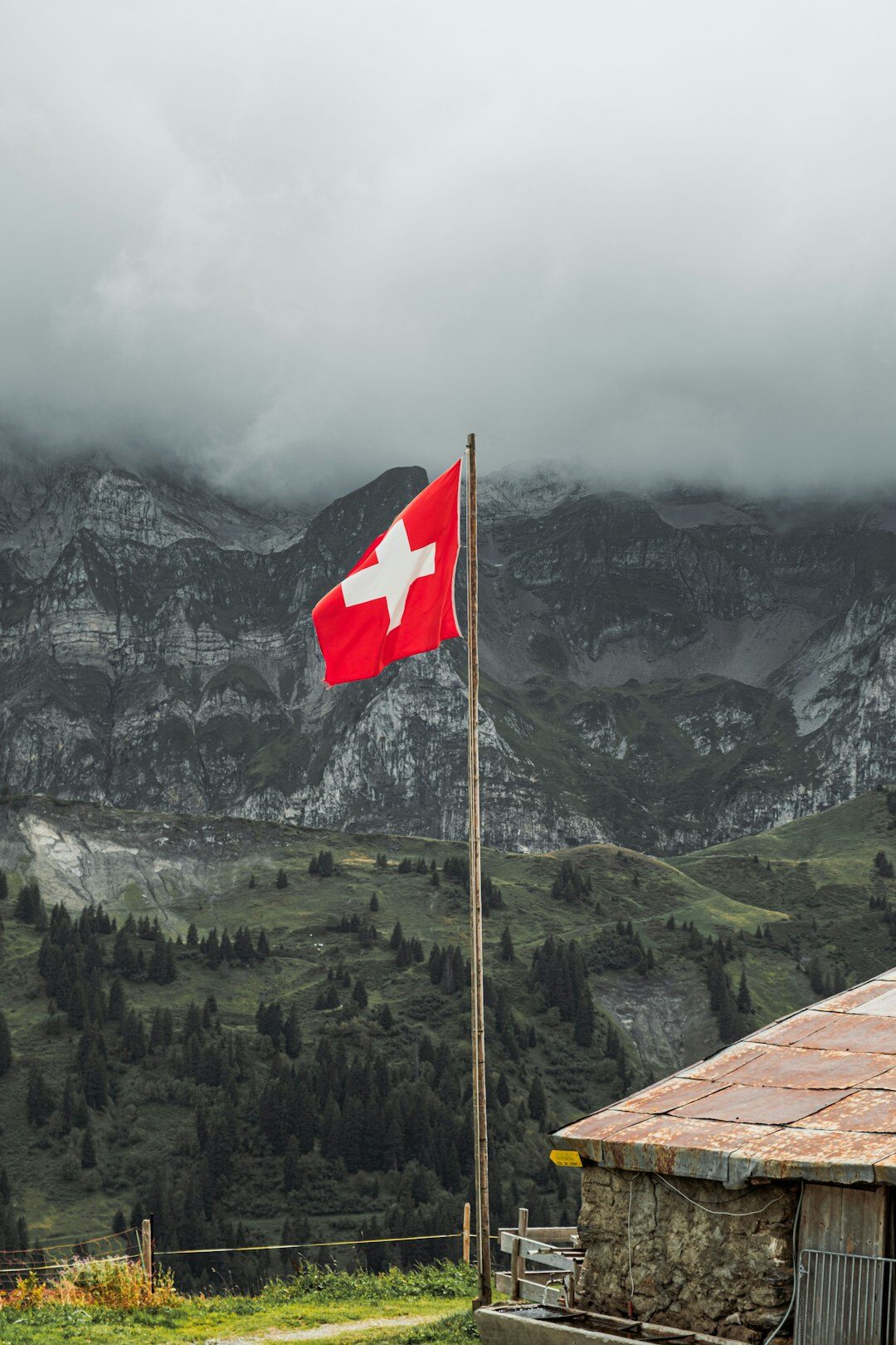 swiss flag waving